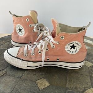 converse all star high tops pink Peach men’s 5 women’s 7